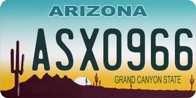 AZ license plate ASX0966