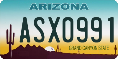 AZ license plate ASX0991