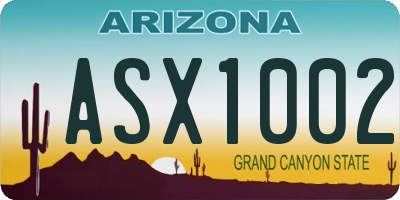 AZ license plate ASX1002