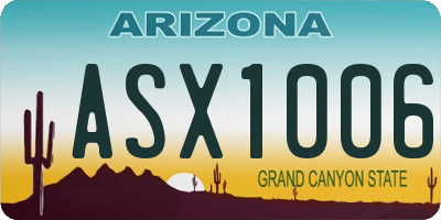 AZ license plate ASX1006
