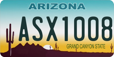AZ license plate ASX1008