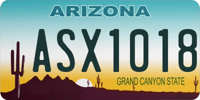AZ license plate ASX1018