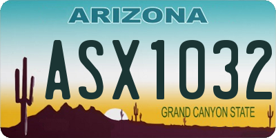 AZ license plate ASX1032