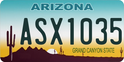 AZ license plate ASX1035