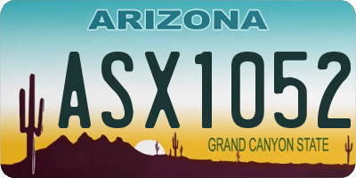 AZ license plate ASX1052