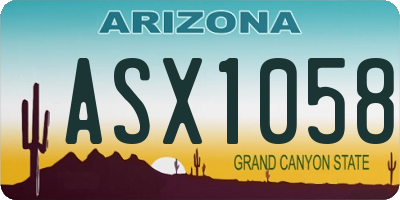 AZ license plate ASX1058