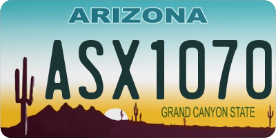 AZ license plate ASX1070