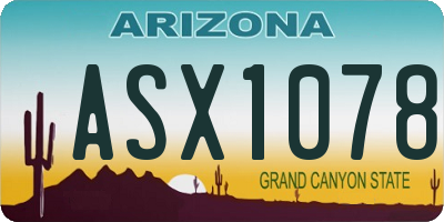 AZ license plate ASX1078