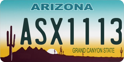 AZ license plate ASX1113