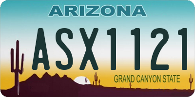 AZ license plate ASX1121