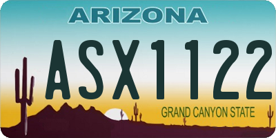 AZ license plate ASX1122