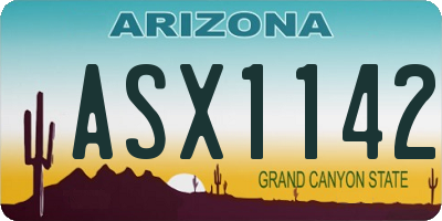 AZ license plate ASX1142