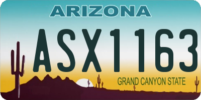 AZ license plate ASX1163
