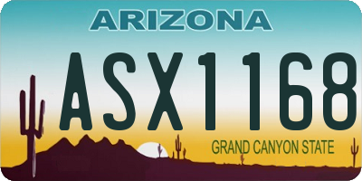 AZ license plate ASX1168