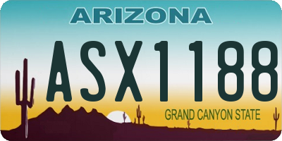 AZ license plate ASX1188