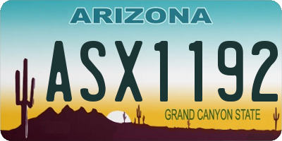 AZ license plate ASX1192