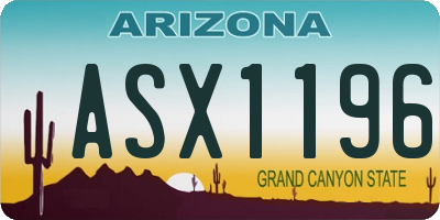 AZ license plate ASX1196