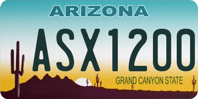 AZ license plate ASX1200
