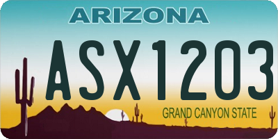 AZ license plate ASX1203