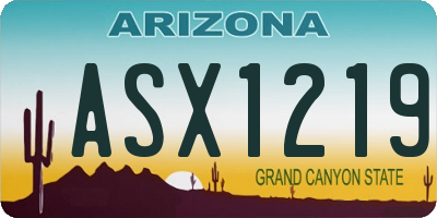 AZ license plate ASX1219
