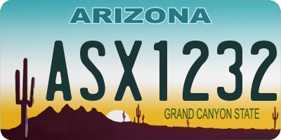 AZ license plate ASX1232
