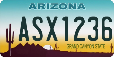 AZ license plate ASX1236