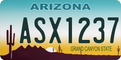 AZ license plate ASX1237
