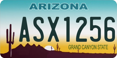 AZ license plate ASX1256