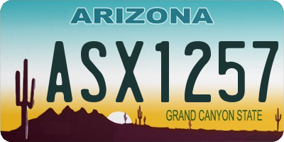 AZ license plate ASX1257