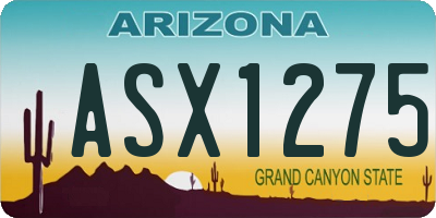 AZ license plate ASX1275