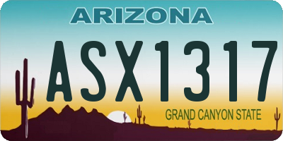 AZ license plate ASX1317