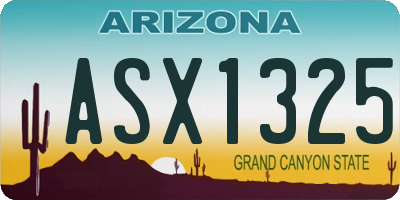 AZ license plate ASX1325