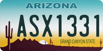 AZ license plate ASX1331