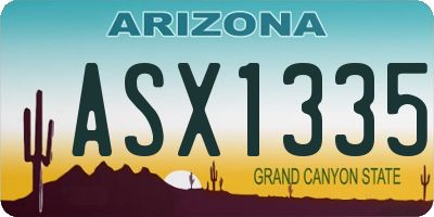 AZ license plate ASX1335