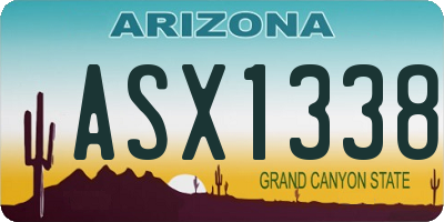 AZ license plate ASX1338