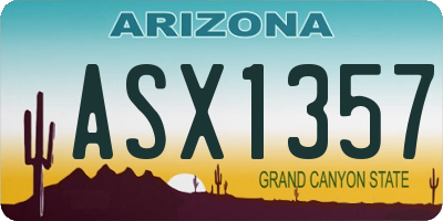 AZ license plate ASX1357
