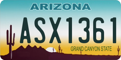 AZ license plate ASX1361