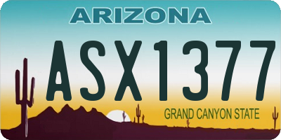 AZ license plate ASX1377