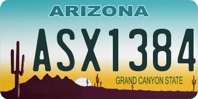 AZ license plate ASX1384