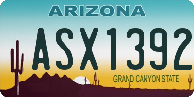 AZ license plate ASX1392