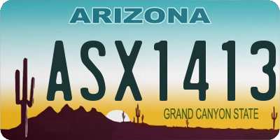AZ license plate ASX1413