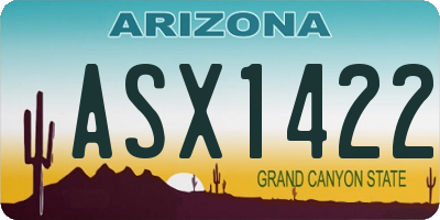 AZ license plate ASX1422