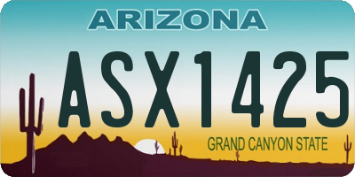 AZ license plate ASX1425