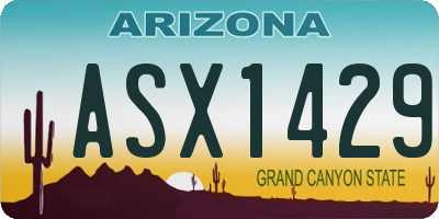 AZ license plate ASX1429