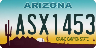 AZ license plate ASX1453