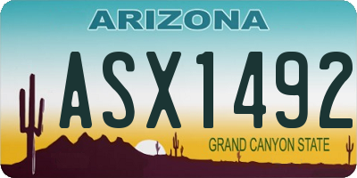 AZ license plate ASX1492