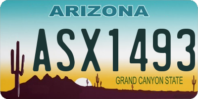 AZ license plate ASX1493