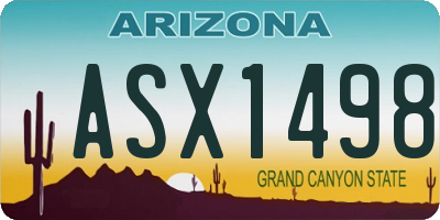AZ license plate ASX1498