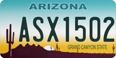 AZ license plate ASX1502
