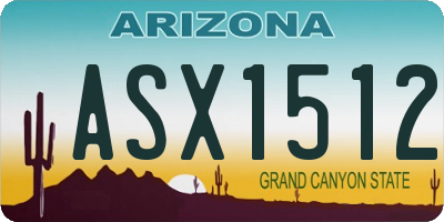 AZ license plate ASX1512